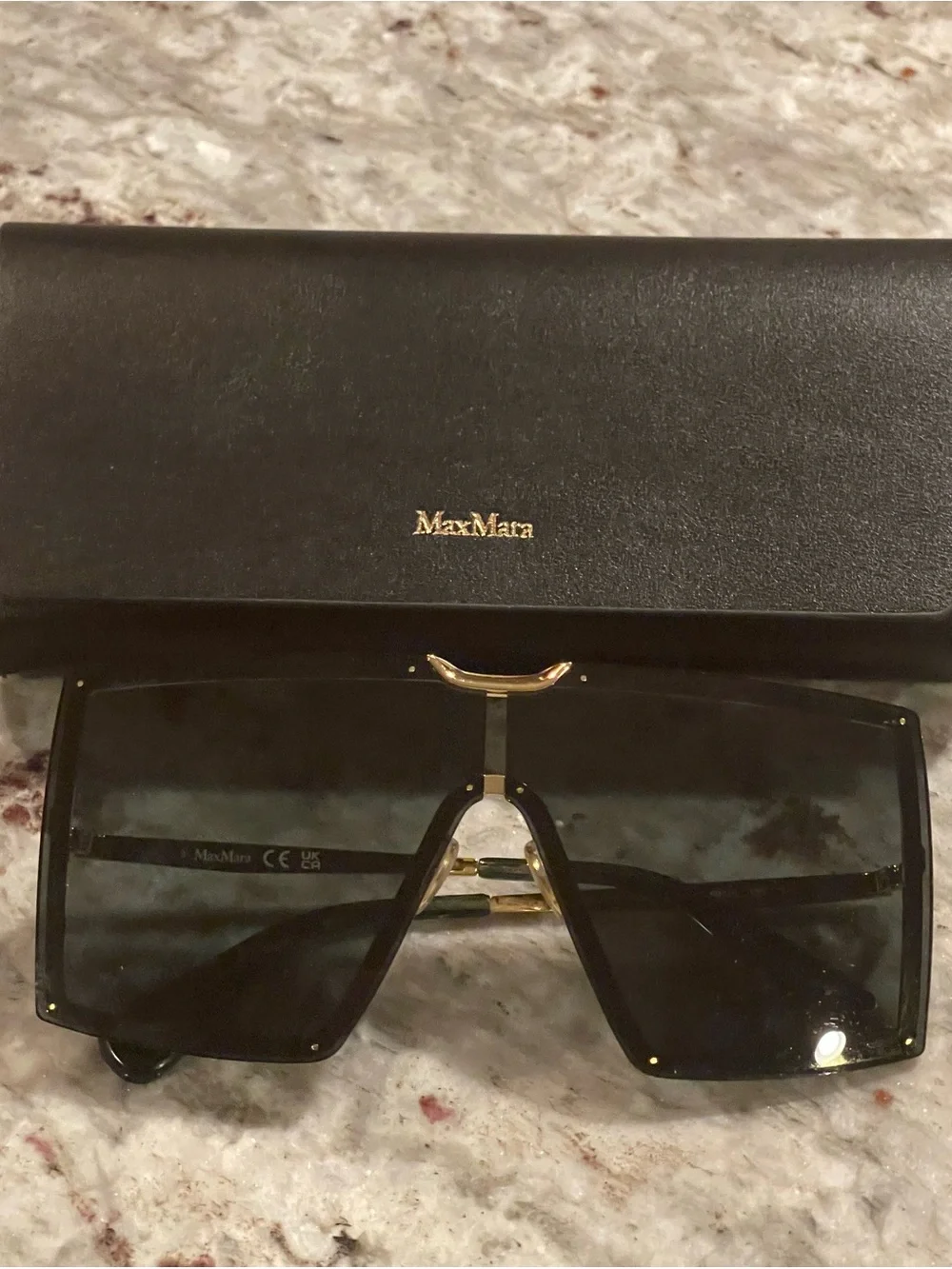 MAX MARA MM0117 SUNGLASSES IN GOLD DARK GREEN